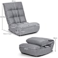 Miniatyrbillede 4 af 4: COSTWAY Foldseng Relax - 4 Positioner Justerbar Ryglæn 90°-150° i Grå Linned Design