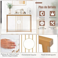 Miniatyrbild 5 av 6: COSTWAY Konsolbord, Entrémöbel med marmoreffekt 120 x 30 x 80,5 CM (L x B x H) - Guldmetallram, skandinavisk stil vitt och guld