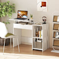 Miniatyrbillede 6 af 6: Computer Desk with Lift Top - COSTWAY - Hidden Compartment - 2 Open Storage Shelves - White