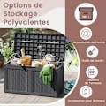 Miniatyrbild 5 av 6: COSTWAY Förvaringskista på Hjul Utomhus - 380 L - i PP-Resin Låsbart Lock Grå