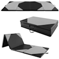 Pikkukuva 1 / 4: COSTWAY kokoontaittuva voimistelumatto-300 x 117 x 5 cm-4-kerroksinen vaahtomuovi ja PU-kahvoilla Koukku- ja silmukkakiinnikkeet-harmaa+musta Grå+svart