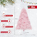 Miniatyrbillede 4 af 4: COSTWAY Flocked kunstigt juletræ 185 cm 350 LED-lys i 4 farver og 8 dynamiske tilstande med 808 lyserøde PVC-grene Rosa