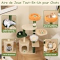 Miniatyrbillede 5 af 6: COSTWAY Multi-Level Katte træ med Søde Blomster, Plys Øverste Platform, Hule, Kradsebræt og Sisal Plade, Bold