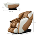 Miniatyrbild 6 av 6: COSTWAY Massagefåtölj Relax System Värme & Inbyggd Luft & Röststyrning & Bluetooth 155-175x76x84-113CM 150kg Ljusbrun Ljusbrun