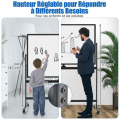 Miniatyrbillede 3 af 4: COSTWAY Magnetisk tavle 120 x 80 cm Dobbeltsidet vendbar tørsletning 2 justerbar højde 4 mobile hjul Sort