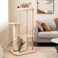 Miniatyrbillede 1 af 4: COSTWAY Kattetræ på flere niveauer, Kradsestolper, Top Aborre, Platforme, Modern Cat Activity Center Naturlig