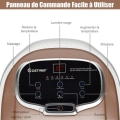 Miniatyrbillede 3 af 4: COSTWAY Fodbadekar 15L med LED Skærm, 6 Massageruller, Automatisk Varme 35?-48? Brusefunktion og rødt lys, kaffe