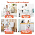 Miniatyrbild 2 av 4: COSTWAY Steppall för barn 2 Anti-Slip-steg-för potträning-Säkerhet Armstöd-Triangulär struktur-Rosa rosa