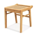 Miniatyrbillede 1 af 4: COSTWAY Bambus vanity skammel med PE rattan top og skridsikre fødder, makeup skammel til stue, soveværelse