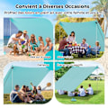 Miniatyrbillede 2 af 4: COSTWAY Strandtelt 4 Personer 2,3 x 2M-Anti UV UPF50+-Bærbar bæretaske-4 Sandsække-Ground Stakes-2 Stænger-Grøn