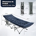 Miniatyrbillede 3 af 6: COSTWAY Velvet campingmadras, 190 x 70 x 7 cm, med 4 fastgørelsesstropper Sengefastgørelseslomme, rejsevandring, blå