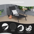 Miniatyrbillede 1 af 4: COSTWAY Loungestol til Have, 6 Justerbare Positioner, 2 Hjul, til Swimmingpool, Have og Have, Kapacitet 150kg, Sort