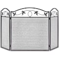 Miniatyrbillede 1 af 4: COSTWAY Foldbar pejs brandskærm - 128 x 74 cm - 3 klapper - Robust metalramme - Beskyttende mesh hegn til barn og kæledyr