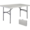 Miniatyrbillede 1 af 4: COSTWAY sammenklappelig campingbord - Hvid - 150 x 72 x 74 cm - Vandafvisende i robust plastik Vit