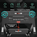 Miniatyrbillede 2 af 6: COSTWAY Foldbart Løbebånd APP Kontrol 0,96-12 km/t Bluetooth 12 Programmer LED Display og Enhedsholder Sølv