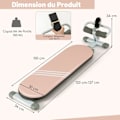 Pikkukuva 4 / 4: COSTWAY-taitettava monitoimiharjoituspenkki - 3 säädettävää kulmaa - pituus 120-137 cm - puhelinteline - PVC-nahkaistuin - vaaleanpunainen