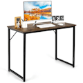 Miniatyrbillede 1 af 4: COSTWAY industrielt computerbord med robust metalstel, justerbar fodstøtte, 100 x 50 x 77 cm, maks 91 kg Rustik brun