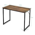 Miniatyrbillede 4 af 4: COSTWAY industrielt computerbord med robust metalstel, justerbar fodstøtte, 100 x 50 x 77 cm, maks 91 kg Rustik brun