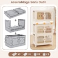 Miniatyrbillede 4 af 6: COSTWAY Opbevaringsboks 159 L med Låg, 3 Foldbare Opbevaringskasser, 4 Hjul, 2 Låselige, til Soveværelse, Stue Vit