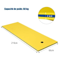 Miniatyrbillede 4 af 4: COSTWAY Flydende poolmåtte i XPE-skum 210x66CM 3 lag med 1,5M elastisk fastgørelse 60KG bæreevne til strand