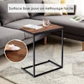 Miniatyrbillede 2 af 4: COSTWAY U-formet stue kaffesofa endebord - industriel stil MDF træ og metal 55x35x65CM Mörk bok