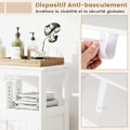 Miniatyrbillede 5 af 6: COSTWAY Badeværelse Skab med 2 Døre, Rum og Justerbar Hylde, til Stue, Entré, Køkken, 60x30x80 cm Hvid
