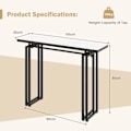 Pikkukuva 4 / 4: COSTWAY-konsolipöytä, marmoriefekti - 110 x 30 x 81 CM, skandinaaviset eteisen kalusteet, musta metallikehys Vit och svart