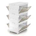 Miniatyrbillede 1 af 6: COSTWAY Plastisk Opbevaringskasse 126L, 3 Foldbare Opbevaringskasser med 4 Hjul og Låg, til Begge, Stue, Soveværelse