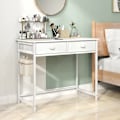 Miniatyrbillede 2 af 6: COSTWAY Computer Desk med 2 Stofskuffer - 4 Hængende Kroge 90 x 45 x 75 cm - Metalramme til Stue og Soveværelse