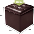 Pikkukuva 4 / 6: Taburettiarkku Säilytyspuffi Jalkotuki -64 L- 40 x 40 x 40CM PU Ruskea Tilaa säästävä Max. kuorma 150KG kastanj