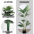 Pikkukuva 2 / 6: COSTWAY Artificial Areca Palm Keinotekoiset kasvit-H 110 cm-Sisustus. Sisä-/ulkopuoli vihreällä ruukulla