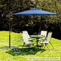 Miniatyrbillede 4 af 6: Parasol Deplacer φ300 x 245cm - COSTWAY - med 32 LED - Krydsbase - Lænet justering - Svinghåndtag - 360° rotation - Blå