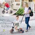 Pikkukuva 6 / 6: COSTWAY 5-in-1 Evolutionary kolmipyörä putterilla 2-4-vuotiaille lapsille, irrotettava poljin ja takapyörä, säädettävä istuin ja kahva sininen Blått, vitt och orange