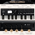 Miniatyrbillede 4 af 4: COSTWAY Foldbar og bærbar 88-tangenters digitalklaver keyboard-split funktion-LCD-skærm-2 højttalere-indbygget batteri-sort