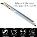 Miniatyrbillede 3 af 4: COSTWAY Sæt med 2 skridsikre teleskopiske kørestolsramper i aluminium, justerbar længde 121,5/183/212,5 cm, 270 kg