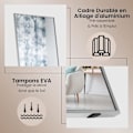 Miniatyrbild 2 av 4: Rektangulär golv spegel COSTWAY - Silver - Hög definition - Justerbar lutningsvinkel Pengar