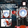 Miniatyrbild 3 av 4: COSTWAY 6V elektrisk motorcykel för barnskoter med 3 hjul ljus- och ljudeffekt, 3 km/h Max, ålder 3+ Chopper Style Röd Röd