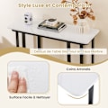 Miniatyrbillede 3 af 6: COSTWAY Konsolbord i Marmor-look, Geometrisk Metalstruktur 107 x 40 x 79,5 cm til Stue, Gang (Sort)