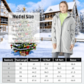 Miniatyrbillede 3 af 4: COSTWAY kvinders trenchcoat regnjakke med hætte, vandtæt vindtæt nylon udendørsjakke til rejser Grå Grå XL