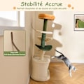 Miniatyrbillede 3 af 6: COSTWAY Multi-Level Katte træ med Søde Blomster, Plys Øverste Platform, Hule, Kradsebræt og Sisal Plade, Bold