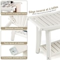 Pikkukuva 2 / 4: COSTWAY Kylpyhuoneen Jakkara 2 Tasoa HDPE Vesitiivis, Liukumaton Suihku Penkki Kaareva Istuin, 60,5 x 34 x 48 cm, Valkoinen