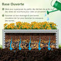 Miniatyrbillede 6 af 6: COSTWAY 60 cm Metal Havebed, Åben Bund, Pulverlakeret Plade, Tykk Kantsikring, til Grøntsager Blomster Urter, Grå Grå