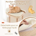 Miniatyrbillede 2 af 4: COSTWAY Kattetræ på flere niveauer, Kradsestolper, Top Aborre, Platforme, Modern Cat Activity Center Naturlig