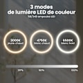 Miniatyrbillede 3 af 4: COSTWAY Ø 80 cm Badeværelsesspejl - LED og Anti-dug, 3 farver (3000-6500K), Tid/Temperatur Display, til Badeværelse