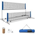 Miniatyrbillede 1 af 4: COSTWAY bærbart badmintonnet 420 x 102 x 89-155 cm - Justerbar højde - 2 fjerbolde - Lavet af PE - 5 minutters installation - Opbevaringspose Mörkblå