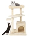 Miniatyrbillede 1 af 6: COSTWAY Katte træ med flere niveauer, Kradse område, Plush øverste platform, Kattecondo, Fur kugle, Spring platform