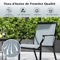 Miniatyrbillede 2 af 6: COSTWAY Sæt af 2 Havestole, Sæde i Åndbart Stof, Høj Ryg og Armlæn, til Porch Have Pool Terrase, Blå Blå