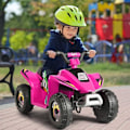 Miniatyrbild 6 av 6: COSTWAY Elektrisk Quad för barn 6 V 4,5 Km/H max. Buggybil för barn 3 år+ Rosa Rosa