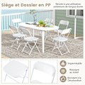 Miniatyrbillede 2 af 4: COSTWAY sæt med 4 metalfoldestole, bærbare havestole med 350 kg statisk kapacitet, til bryllupsfest i soveværelset Vit