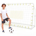 Miniatyrbillede 1 af 4: COSTWAY Børnefodbold Rebound Net-2 i 1-187 x 60 x 122,5 cm-5 Vinkler Justerbar-Metalramme-Fodboldtræning-Hvid